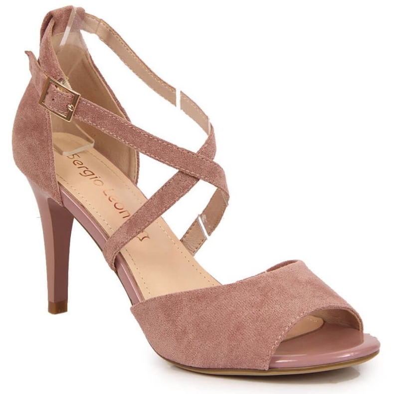 Sandalias rosas con tacón alto W Sergio Leone rosado