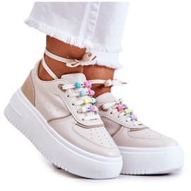 PS1 Deportivas Mujer Atadas Deportivas Beige Manila PS1 Deportivas Mujer Atadas Deportivas Beige Manila