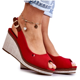 PS1 Sandalias Mujer Cómodas Con Hebilla Rojo Thallas