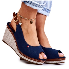 Sandalias Mujer Cómodas Con Hebilla Azul Marino Thallas