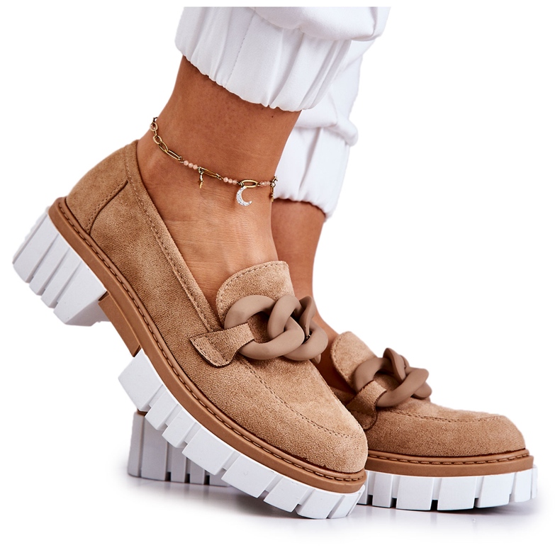 PS1 Mocasines De Ante Con Adorno Talisa Beige Oscuro