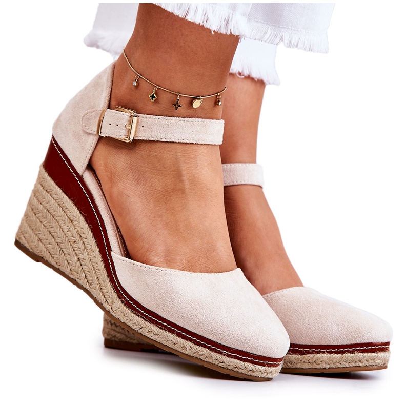 PS1 Alpargatas De Mujer Con Cuña Beige Tamarill