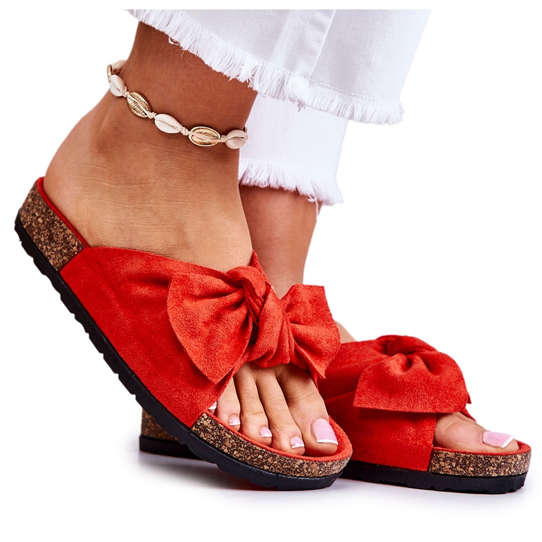 Chanclas con suela de corcho naranja de Wendy's rojo