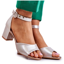 Sandalias Piel Tacón Alto Vinceza 22-20100 Dorado