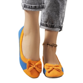 Bailarinas azules con lazo Eske naranja