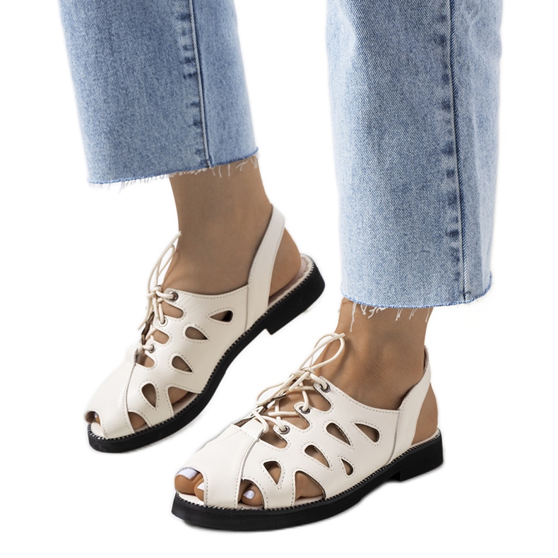 Sandalias atadas Vlis beige