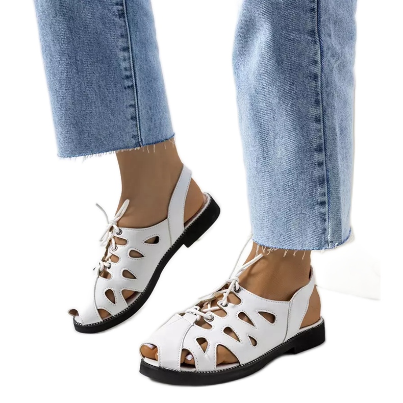 Sandalias blancas atadas Vlis blanco Sandalias blancas atadas Vlis blanco