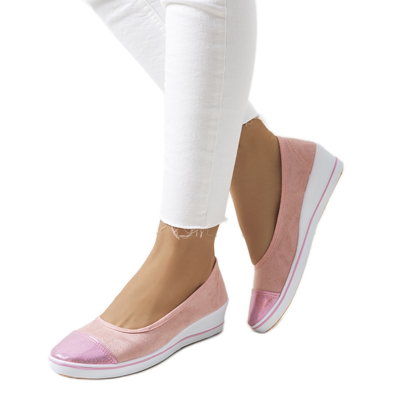 Zapatillas cuña Barrie rosas rosado