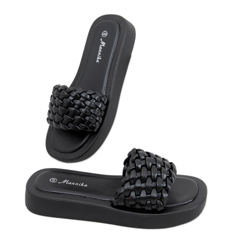 Sandalias de tacón con rayas trenzadas Elida Black negro Sandalias de tacón con rayas trenzadas Elida Black negro