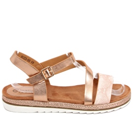 Sandalias alpargatas doradas Katia Champagne rosa