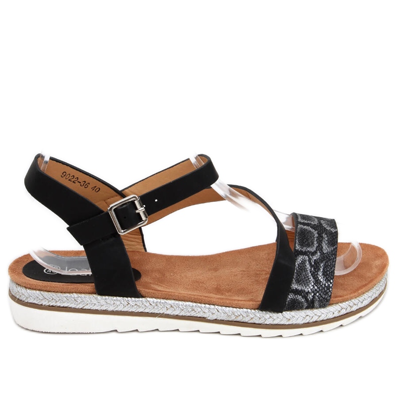 Sandalias alpargatas negras Katia doradas negro