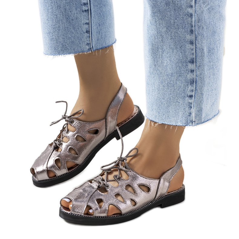 Sandalias cordones Vlis grises