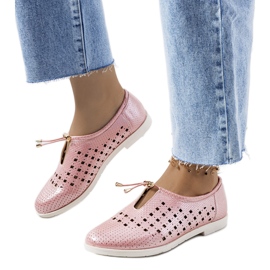 Zapatos calados rosa Cassinia