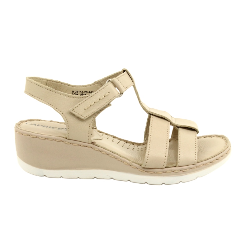 Sandalias cómodas de piel Caprice 28152-28 443 Beige