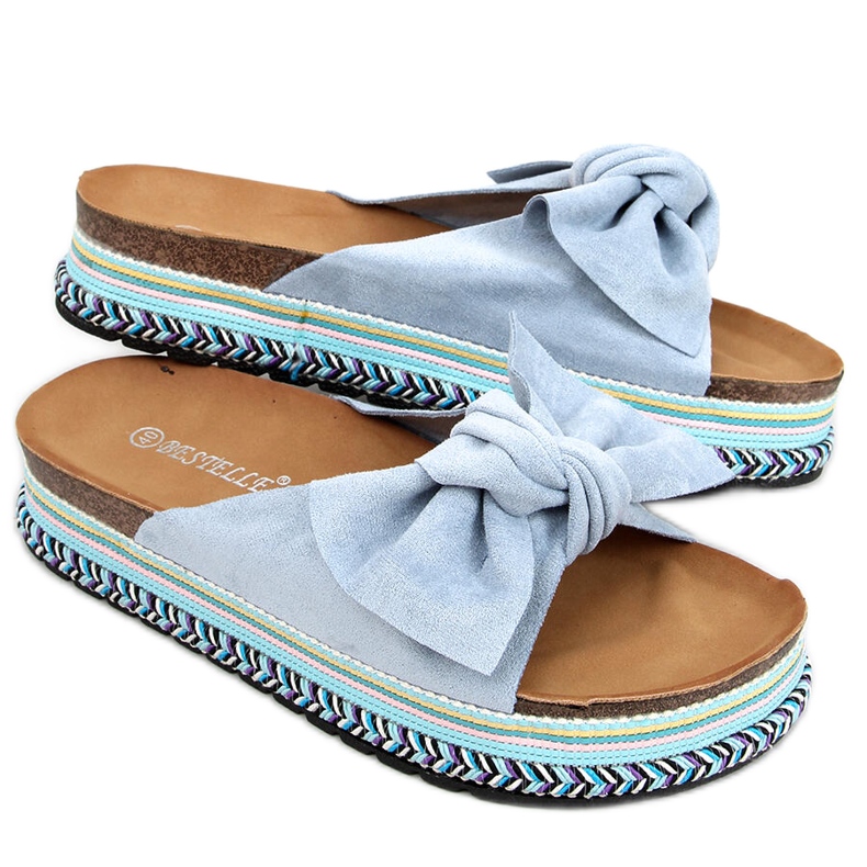 Chanclas con suela Lane Blue adornada azul