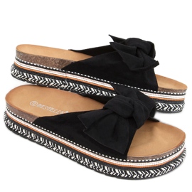 Chanclas con suela Lane Black decorada negro