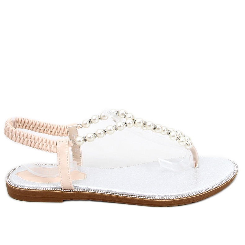 Chanclas con perlas Ofelia Beige