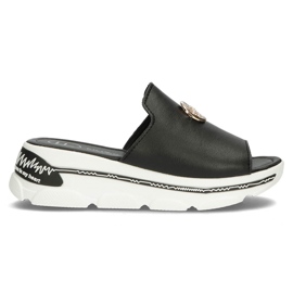Zapatillas de piel Filippo DK3872/22 Bk negro