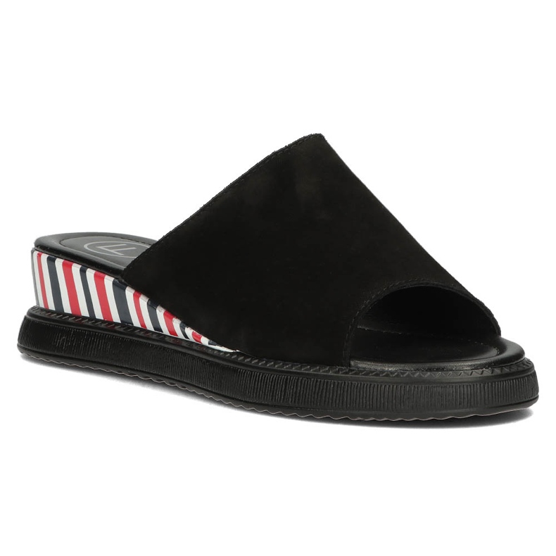 Zapatillas de piel Filippo DK3615/22 Bk negro