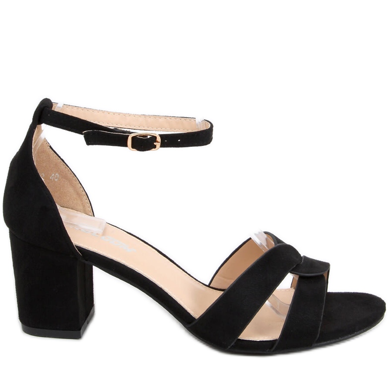 Moly Sandalias negras de tacón negro Moly Sandalias negras de tacón negro