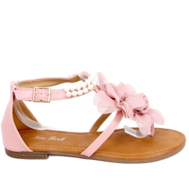 Sandalias con perlas Debby Pink rosa