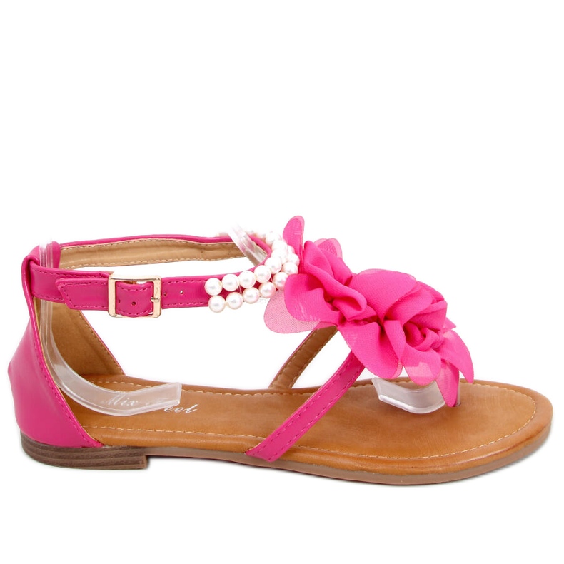 Sandalias con perlas Debby Fushia rosado
