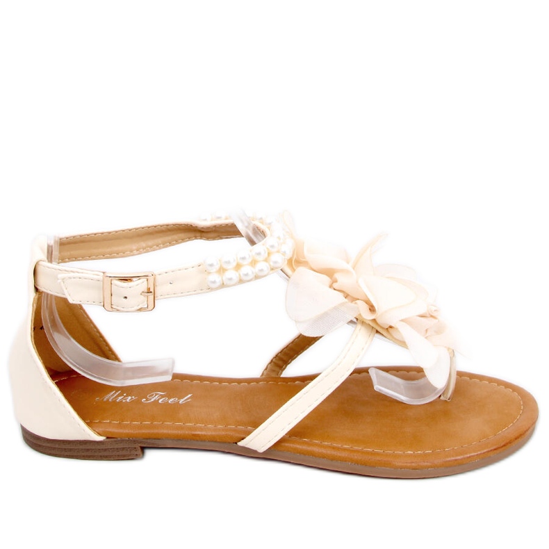 Sandalias con perlas Debby Beige