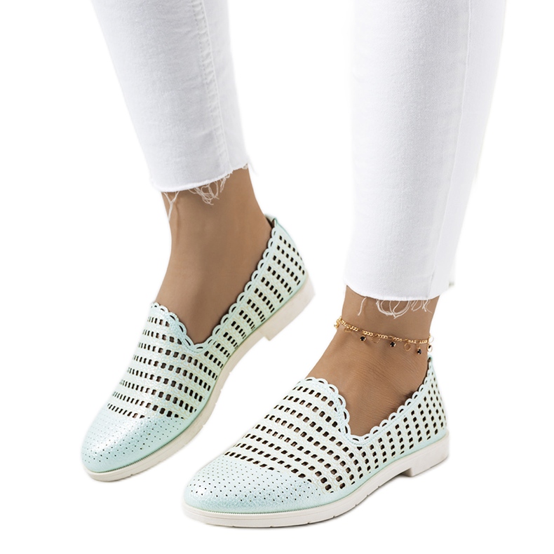 Mocasines mujer calados verde Naja