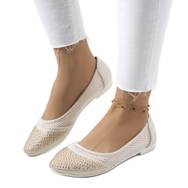 Bailarinas beige con circonita Holst crudo