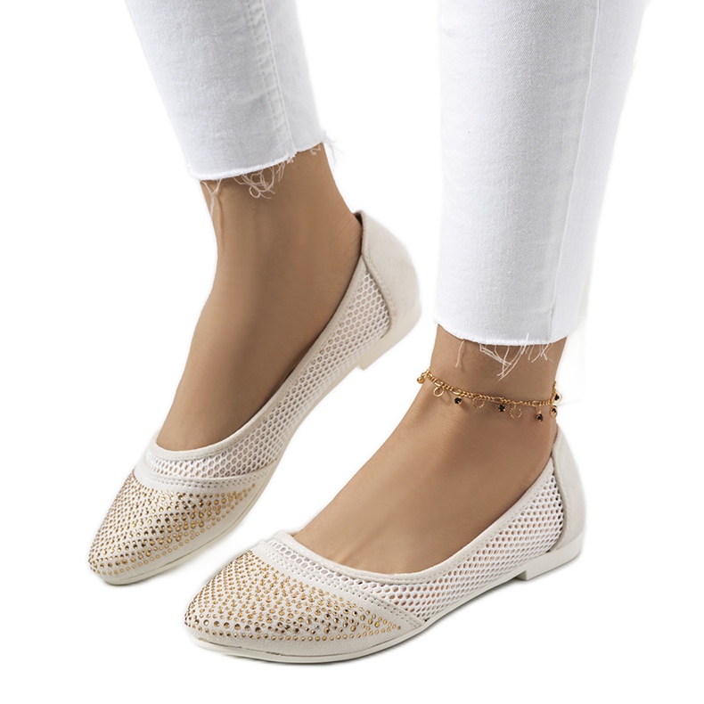 Bailarinas beige con circonita Holst crudo