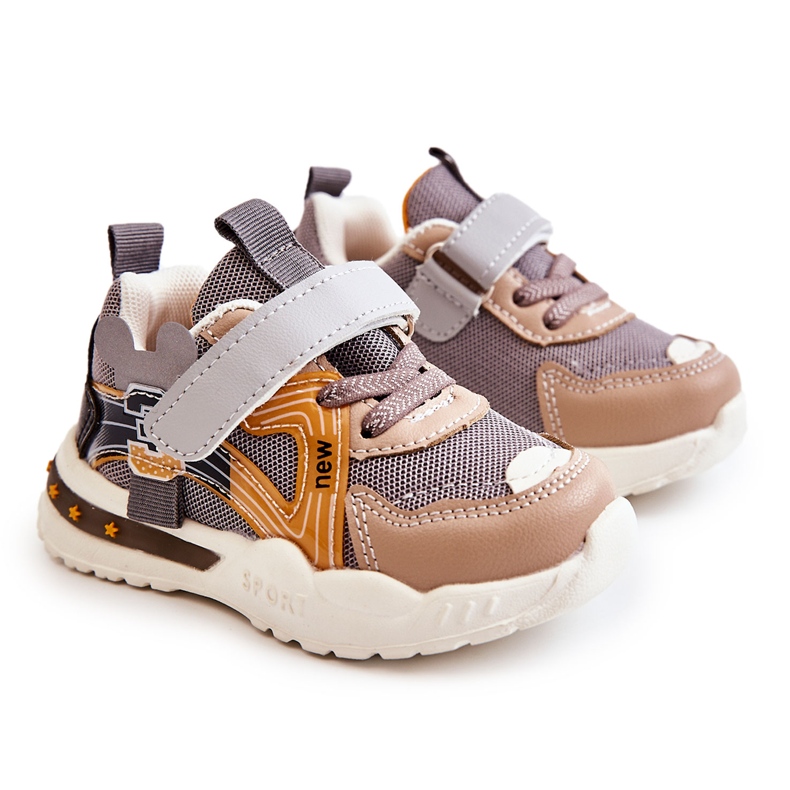 PJ2 Deportivas Infantiles de Tela Gris-Marrón Nathine