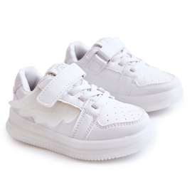 PA1 Deportivas Infantiles De Piel Con Velcro Angel Blanco