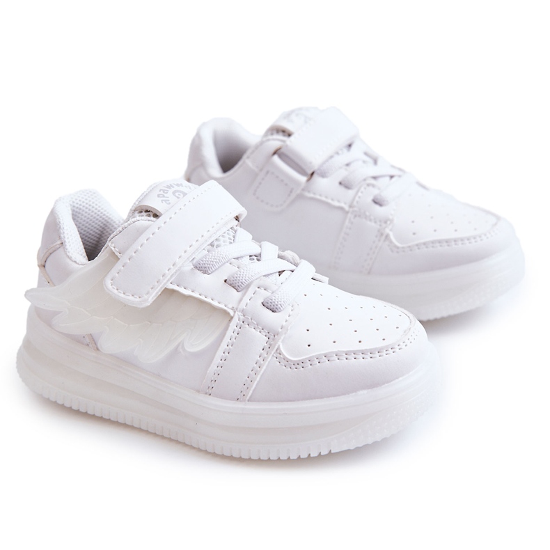 PA1 Deportivas Infantiles De Piel Con Velcro Angel Blanco
