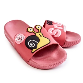 Pantuflas Infantiles Caracol Rosa Oscuro Claro