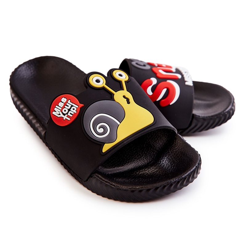 Pantuflas Infantiles Caracol Negras Ligeras negro