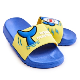 Pantuflas Infantiles Ligeras Sharky Amarillo-Azul