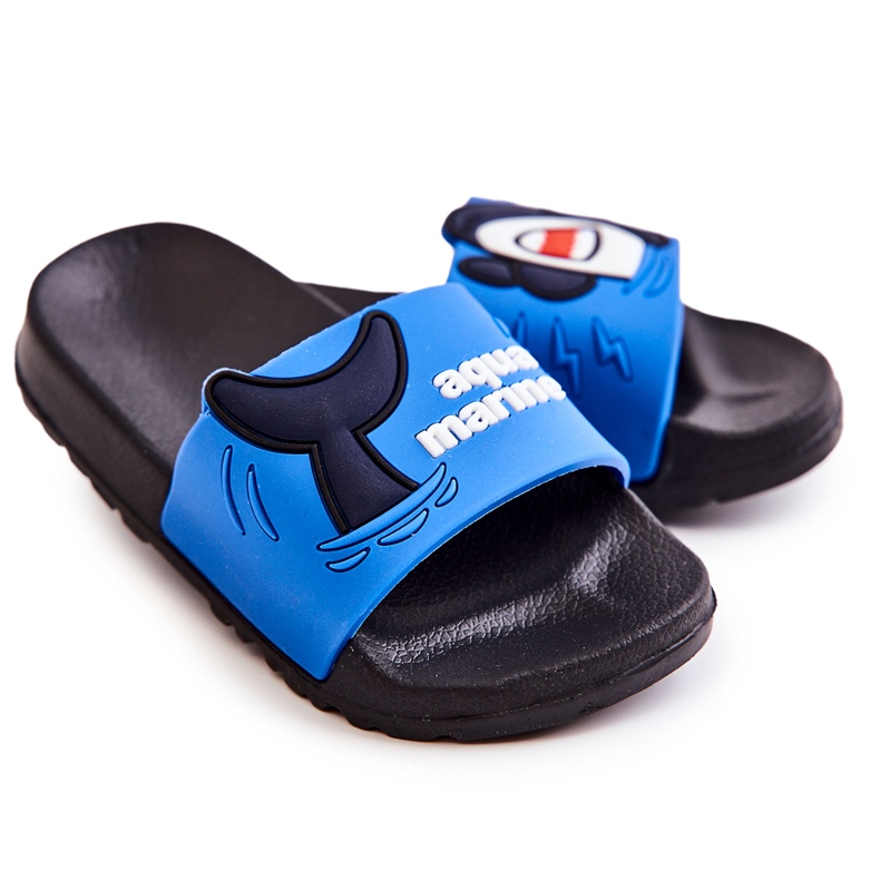 Pantuflas Infantiles Ligeras Sharky Azul Oscuro negro
