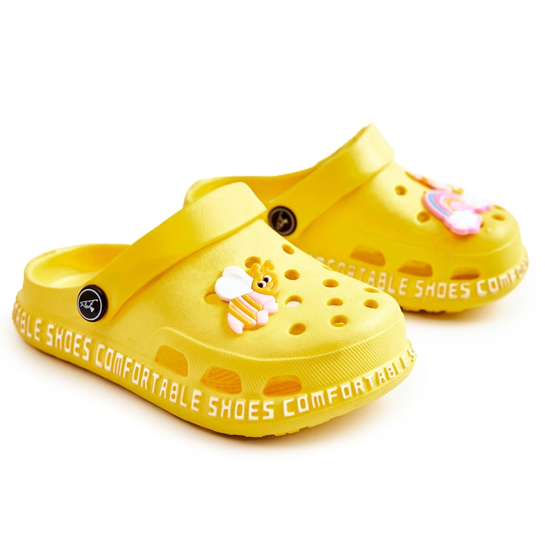 Pantuflas Infantiles Ligeras Con Adorno Bertis Amarillo