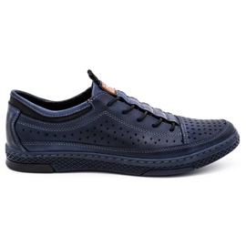 Polbut Zapatos de cuero para hombres para el verano K22 azul marino