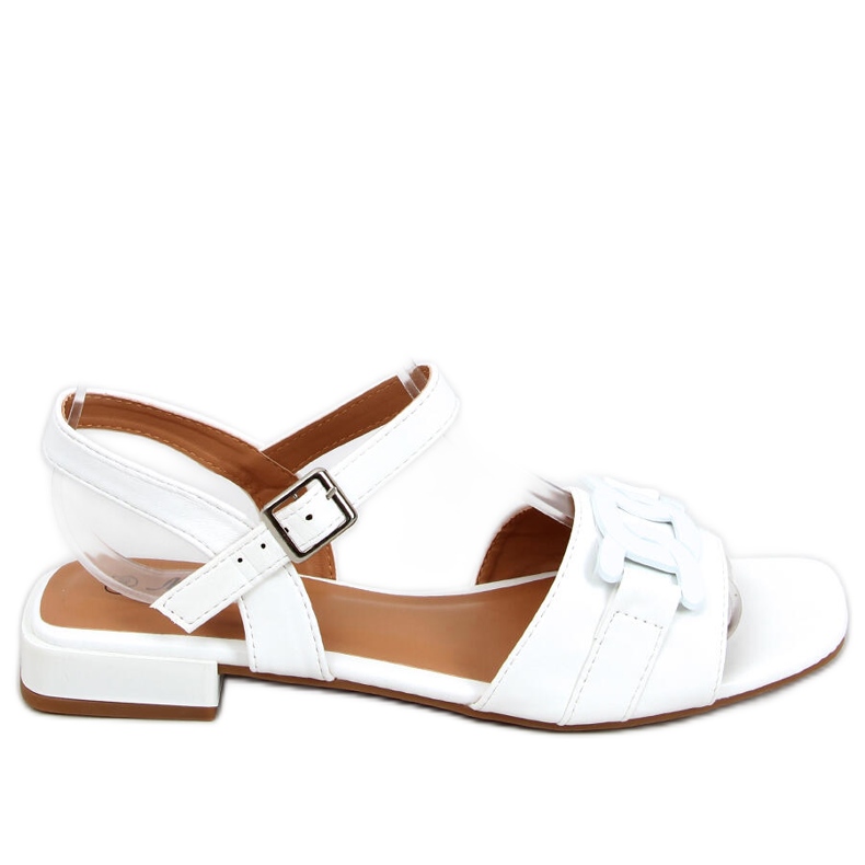 Sandalias tacón bajo Iona White blanco