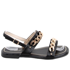 India Sandalias negras con cadenas negro