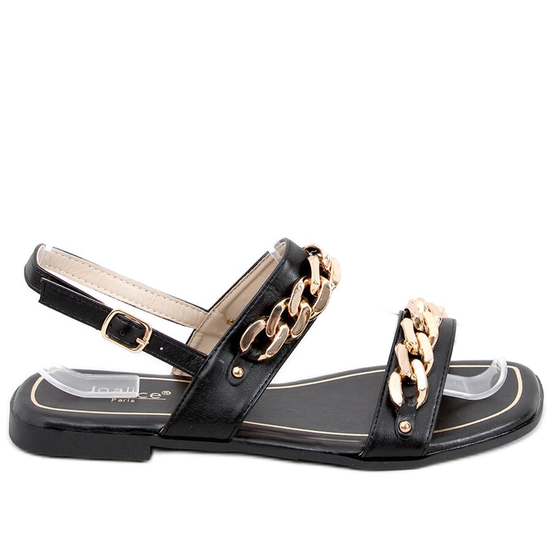 India Sandalias negras con cadenas negro