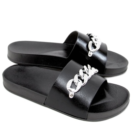 Pantuflas Tilia Negras con cadena negro