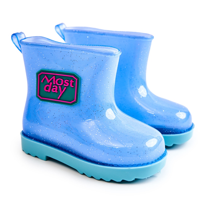 Botas de Lluvia Infantil Azul Brocado Botas de Lluvia Infantil Azul Brocado