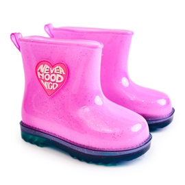 Botas de Agua Infantil Brocado Fucsia rosado
