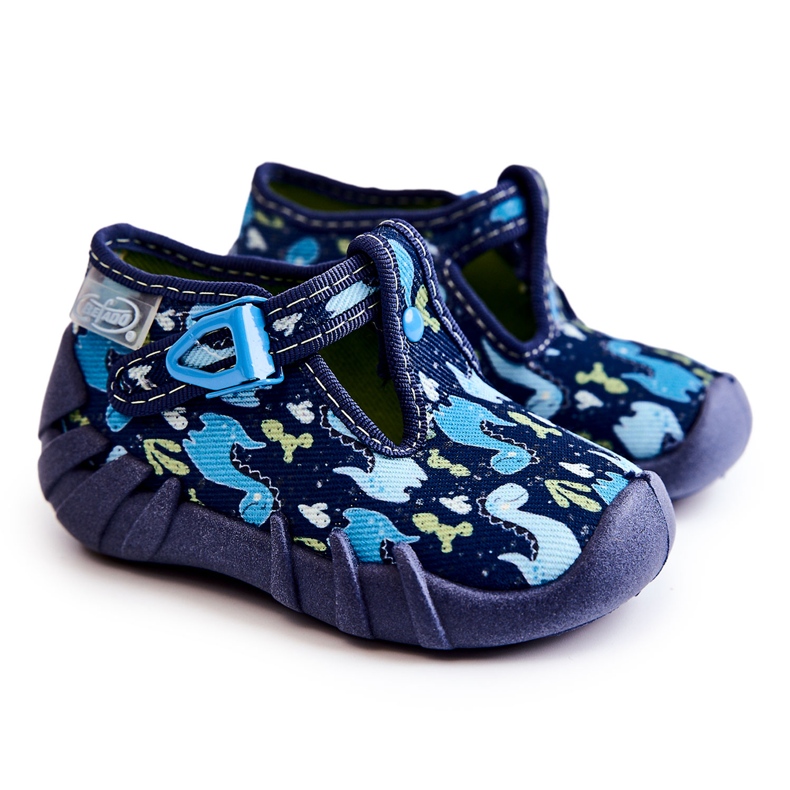 BEFADO S.A. Zapatos Pantuflas Befado Dinosaurios 110P448 Azul Marino