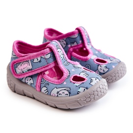 BEFADO S.A. Zapatos Pantuflas Befado Gatos 533P014 Azul-Rosa