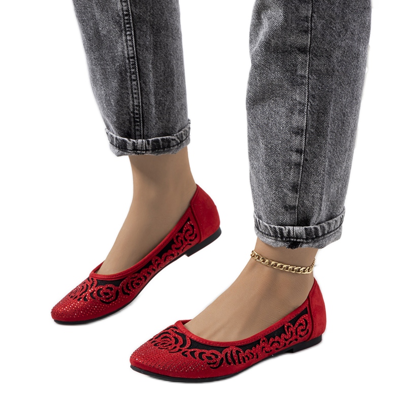 Bailarinas rojas Astrid caladas rojo