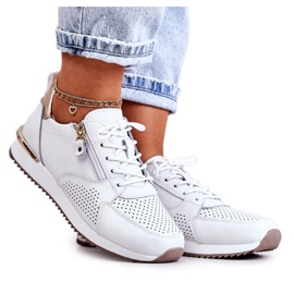 Vinceza Deportivas Mujer Piel Deportivas Deportivas Blanco Horessa dorado