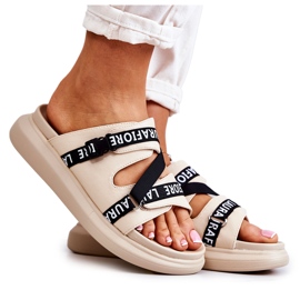 Zapatillas Mujer Piel Moda La.Fi Beige Menifis negro
